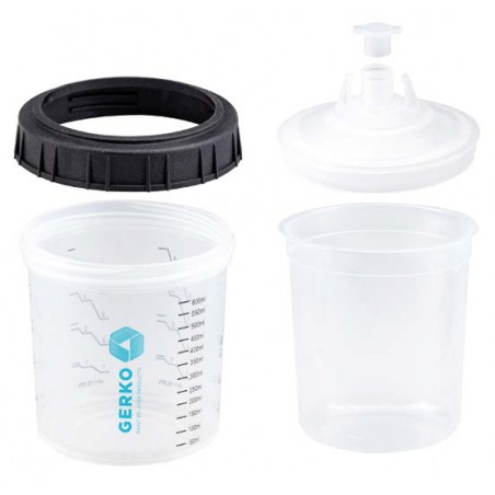 Gerko verfsysteem 125µm 600ml - 50 sets + harde mengbeker